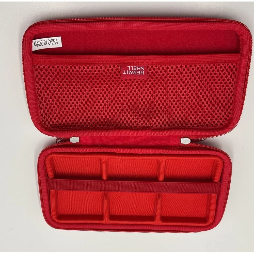 Hermitshell‎ Red Triple Hard Drive Case with Strap and Pockets